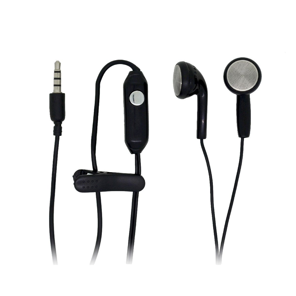 Hands Free Panasonic Stereo 3.5mm Μαύρα 1m με Μικρόφωνο και Πλήκτρο Απάντησης Bulk για παλιά Nokia και Samsung