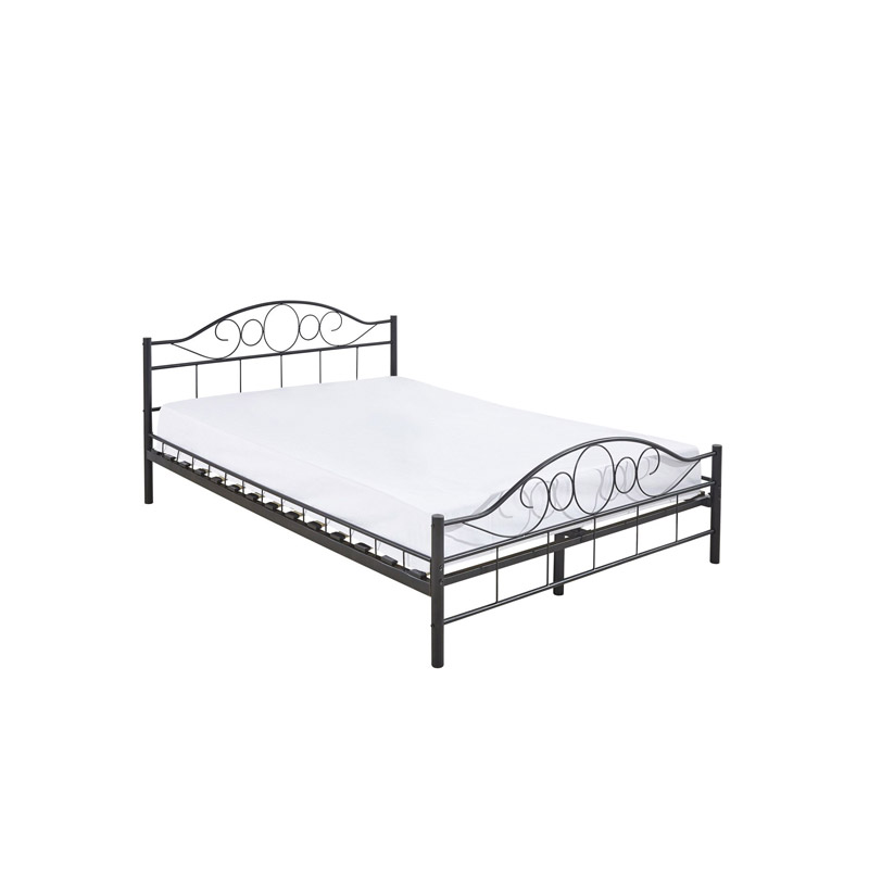 Διπλό Μεταλλικό Κρεβάτι 160 x 200 cm Χρώματος Μαύρο Hoppline HOP1000897-1 - HOP1000897-1