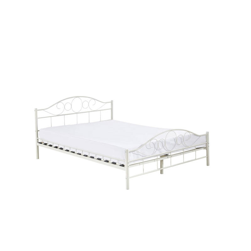 Διπλό Μεταλλικό Κρεβάτι 160 x 200 cm Χρώματος Λευκό Hoppline HOP1000897-2 - HOP1000897-2