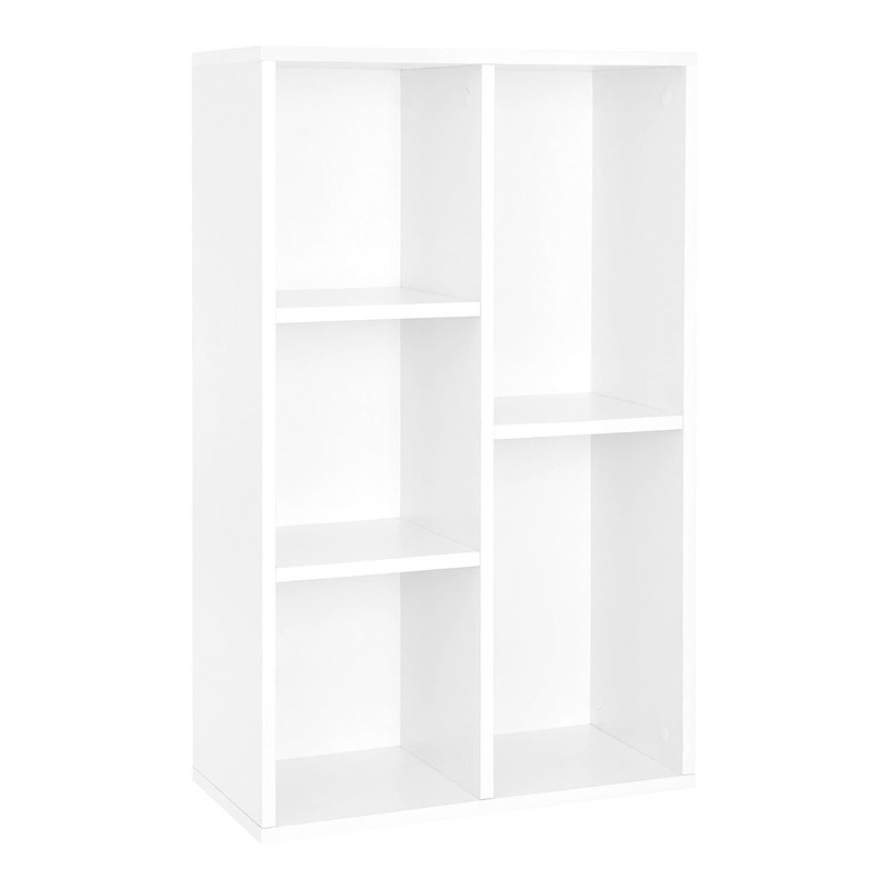 Ξύλινη Βιβλιοθήκη με 5 Ράφια 50 x 24 x 80 cm Χρώματος Λευκό VASAGLE LBC25WT - LBC25WT