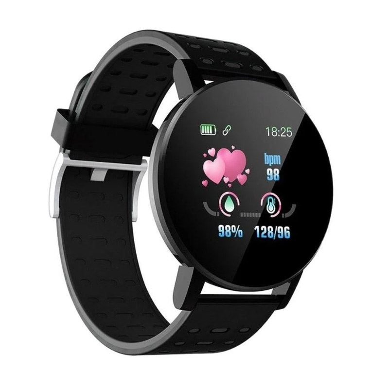 Smartwatch 119 Plus με Μετρητή Καρδιακών Παλμών Χρώματος Μαύρο SPM - SB119-Black