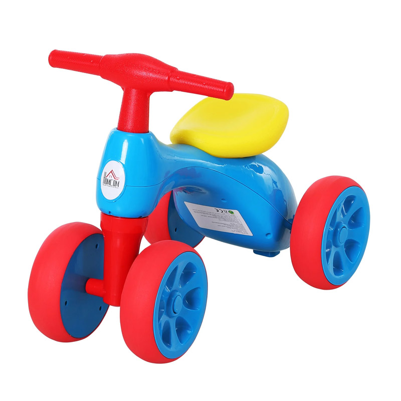 Παιδικό Ποδήλατο Ισορροπίας με 4 Ρόδες Χρώματος Μπλε HOMCOM 370-088BU - 370-088BU