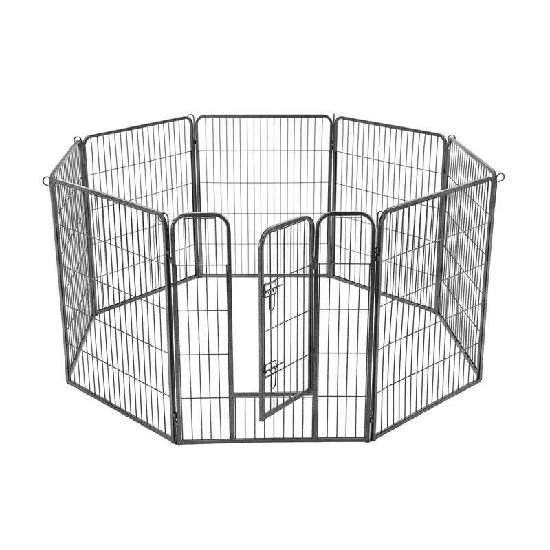 Οκτάγωνο Μεταλλικό Κλουβί - Πάρκο Εκπαίδευσης Σκύλου Βαρέως Τύπου 77 x 100 cm Χρώματος Γκρι Feandrea PPK81G - PPK81G