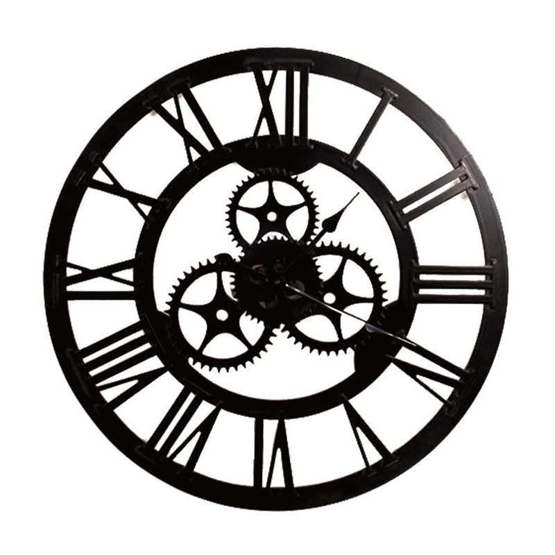 Ξύλινο Ρολόι Τοίχου με Γρανάζια 70 cm Home Deco Factory HO2926 - HO2926