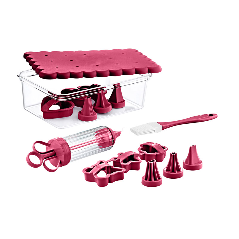 Σετ Εργαλείων Ζαχαροπλαστικής για Cookies 15 τμχ Χρώματος Ροζ Herzberg HG-CK127-Pink - HG-CK127-Pink