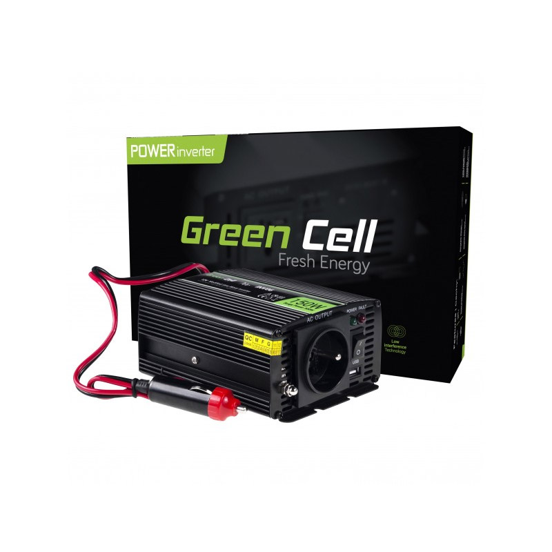 Μετατροπέας - Inverter Ισχύος Αυτοκινήτου 12 V σε 230 V 150 / 300 W Green Cell INV06 - INV06