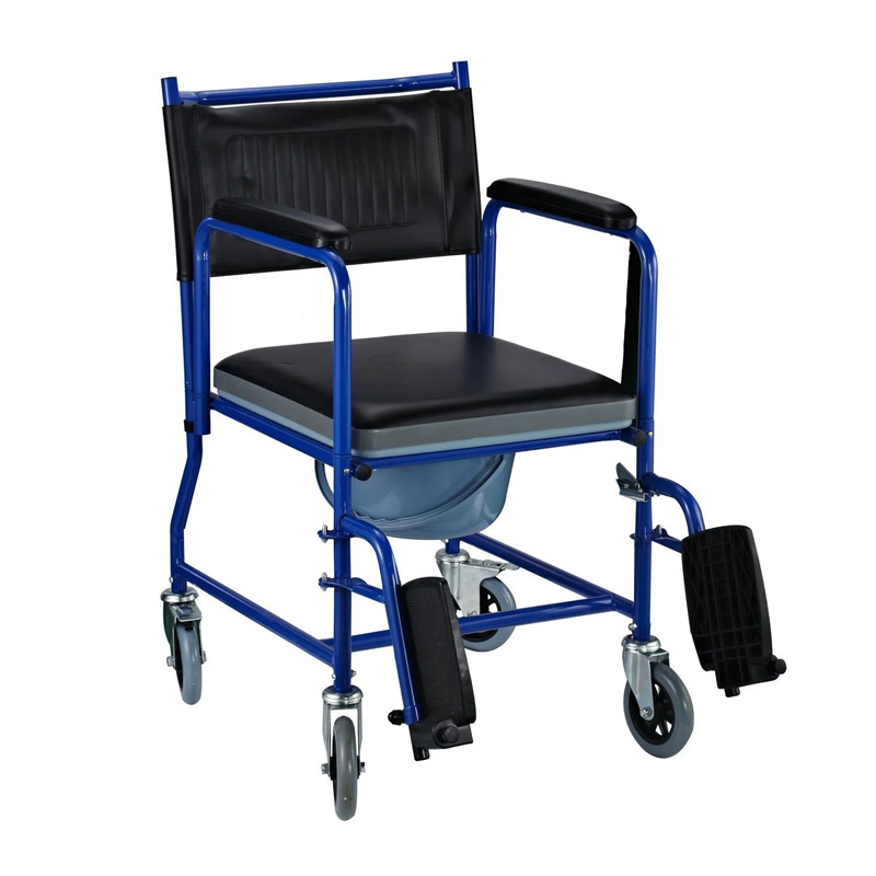 Αδιάβροχο Αναπηρικό Αμαξίδιο με Αφαιρούμενη Τουαλέτα 42 cm Χρώματος Μπλε HOMCOM 713-011 - 713-011