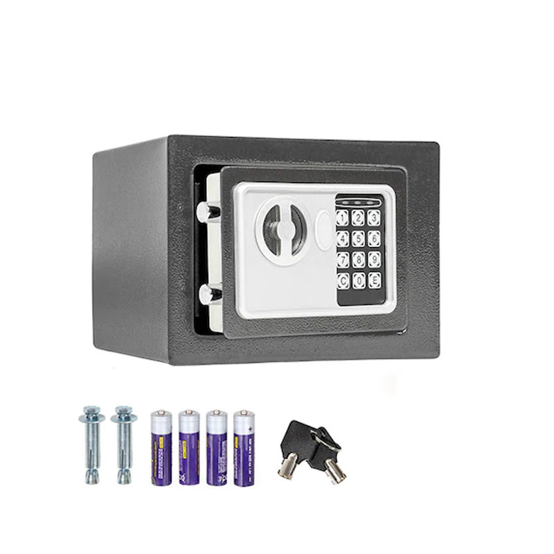 Χρηματοκιβώτιο Ασφαλείας με Ηλεκτρονική Κλειδαριά και Κλειδί 17 x 22.8 x 17 cm Χρώματος Σκούρο Γκρι Hoppline HOP1000730-2 - HOP1000730-2