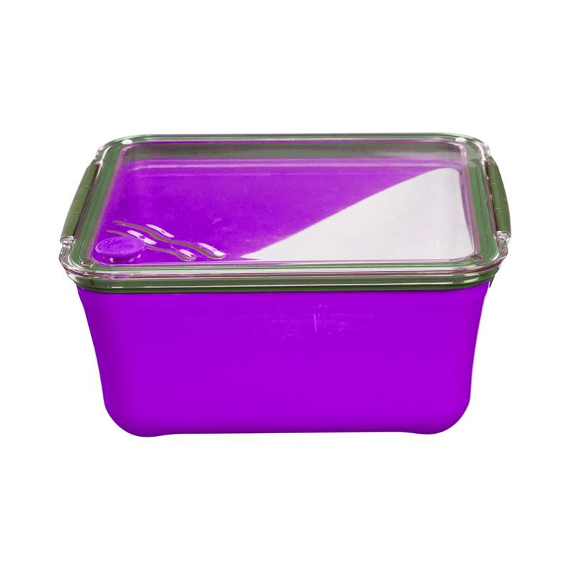 Πλαστικό Φαγητοδοχείο με Αφαιρούμενο Διαμέρισμα και Βαλβίδα Χρώματος Μωβ 8.8 x 18.7 x 20 cm Cook Concept KA1207-Purple - KA1207-Purple