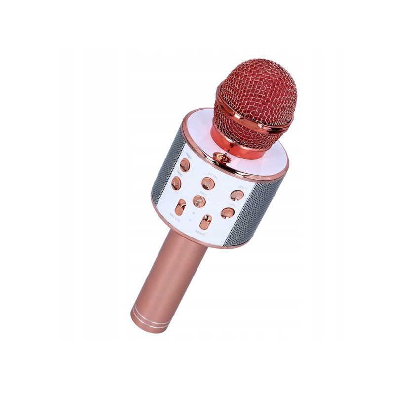 Ασύρματο Μικρόφωνο Καραόκε Bluetooth με Ενσωματωμένο Ηχείο Χρώματος Ροζ-Χρυσό SPM WS858-Rose-Gold - WS858-Rose-Gold