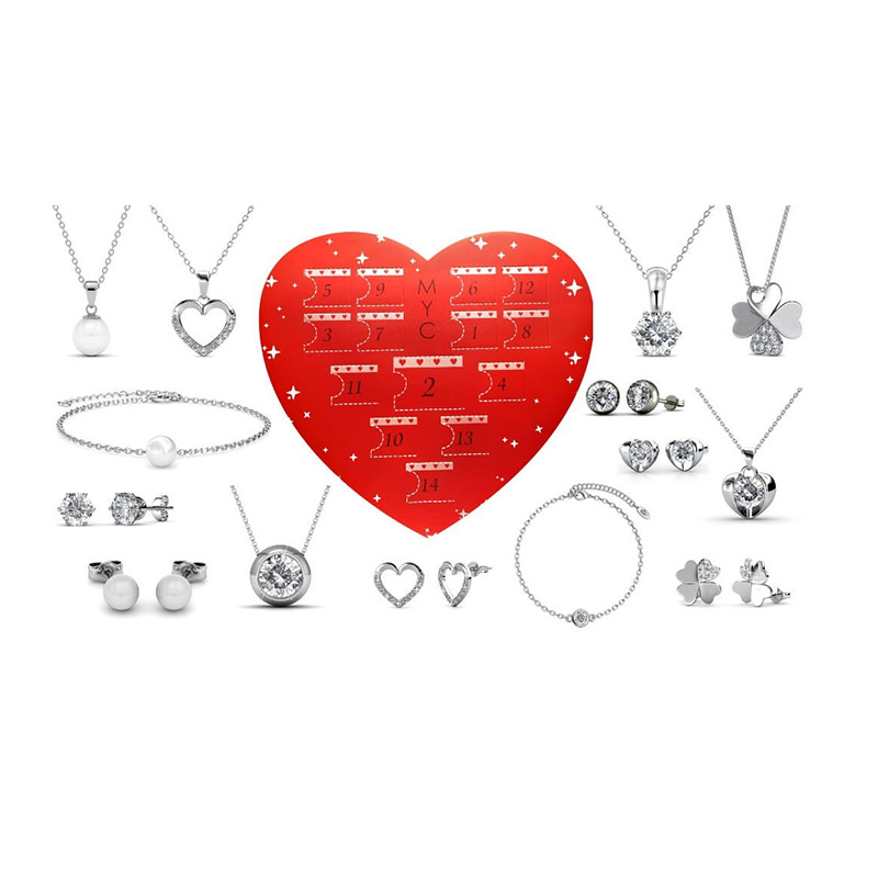 Advent Calendar Heart Gift Box Κοσμημάτων με Κρύσταλλα Swarovski® Elements MYC DSMYCHT001_S - DSMYCHT001_S