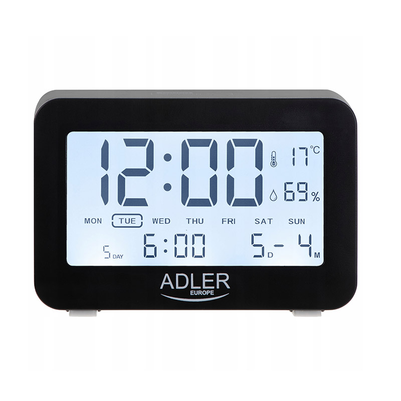 Ψηφιακό Επιτραπέζιο Ρολόι με Ξυπνητήρι Χρώματος Μαύρο Adler AD-1196B - AD-1196B