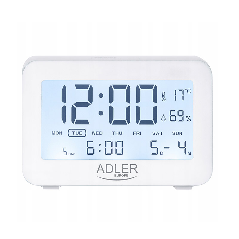 Ψηφιακό Επιτραπέζιο Ρολόι με Ξυπνητήρι Χρώματος Λευκό Adler AD-1196W - AD-1196W