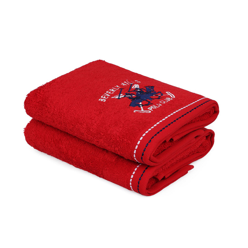 Σετ με 2 Πετσέτες Προσώπου 50 x 90 cm Χρώματος Κόκκινο Beverly Hills Polo Club 355BHP2228 - 355BHP2228