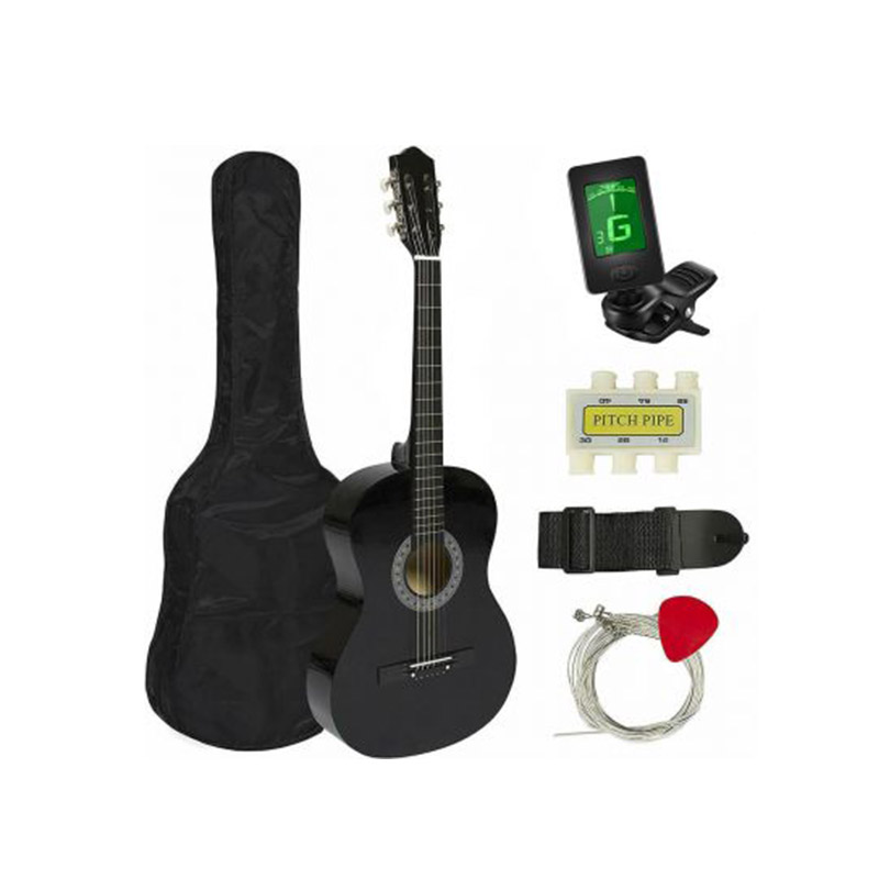 Ακουστική Κιθάρα με Κουρδιστήρι-Tuner Χρώματος Μαύρο Hoppline HOP1000982-1 - HOP1000982-1