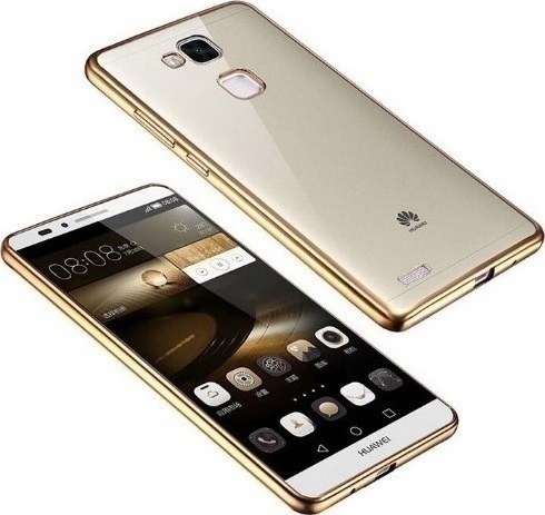 Θήκη Huawei P8 Lite Σιλικόνης Clear Electro Bumper Slim Fit 0.3mm - Χρυσή