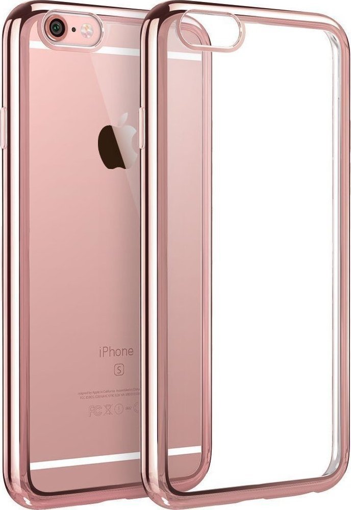 Θήκη iPhone 6/6S Σιλικόνης Clear Electro Bumper Slim Fit 0.3mm - Ροζ