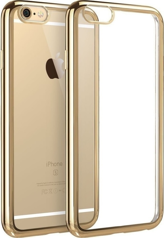 Θήκη iPhone 6/6S Plus Σιλικόνης Clear Electro Bumper Slim Fit 0.3mm - Χρυσή