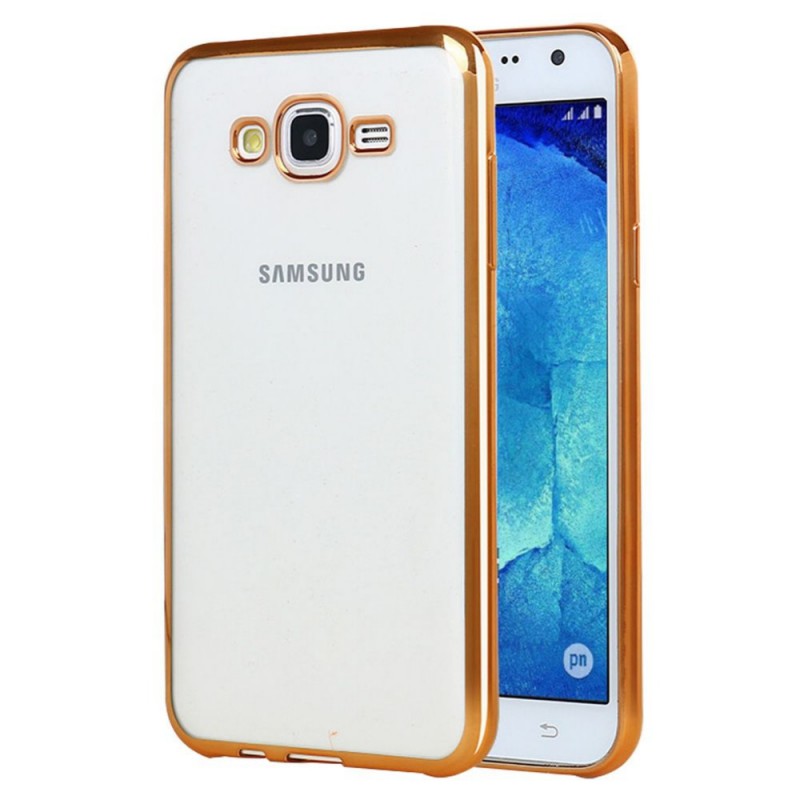 Θήκη Samsung Galaxy J5 J500 Σιλικόνης Clear Electro Bumper Slim Fit 0.3mm - Χρυσή
