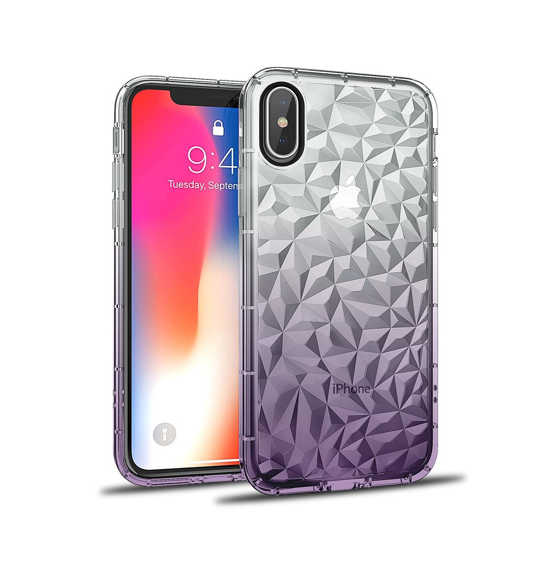 Θήκη Diamond Ombre Case για iPhone X Purple 5902429906572