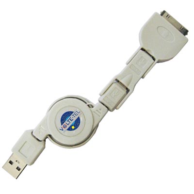 VOLTE-TEL USB 3in1 ΦΟΡΤΙΣΤΗΣ-DATA ΦΟΡΤΙΣΤΗΣ-DATA Mini  USB + Micro USB + IPHONE 30-PIN VCD-03 WHITE