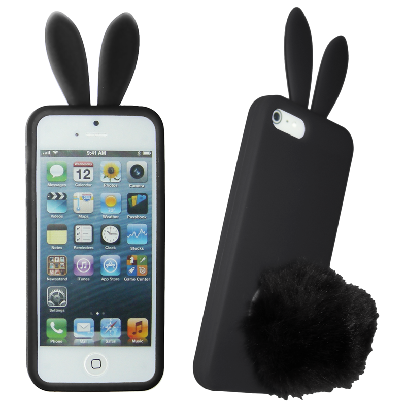 VOLTE-TEL ΘΗΚΗ IPHONE SE/5 FACEPLATE BUNNY-FLUFFYTAIL V061 BLACK