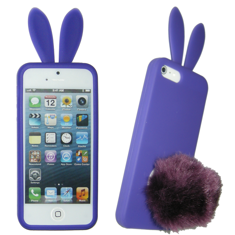 VOLTE-TEL ΘΗΚΗ IPHONE SE/5S/5 FACEPLATE BUNNY-FLUFFYTAIL V064 PURPLE