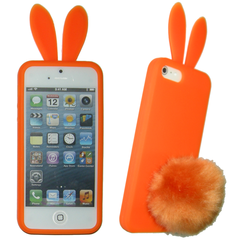 VOLTE-TEL ΘΗΚΗ IPHONE SE/5 FACEPLATE BUNNY-FLUFFYTAIL V065 ORANGE