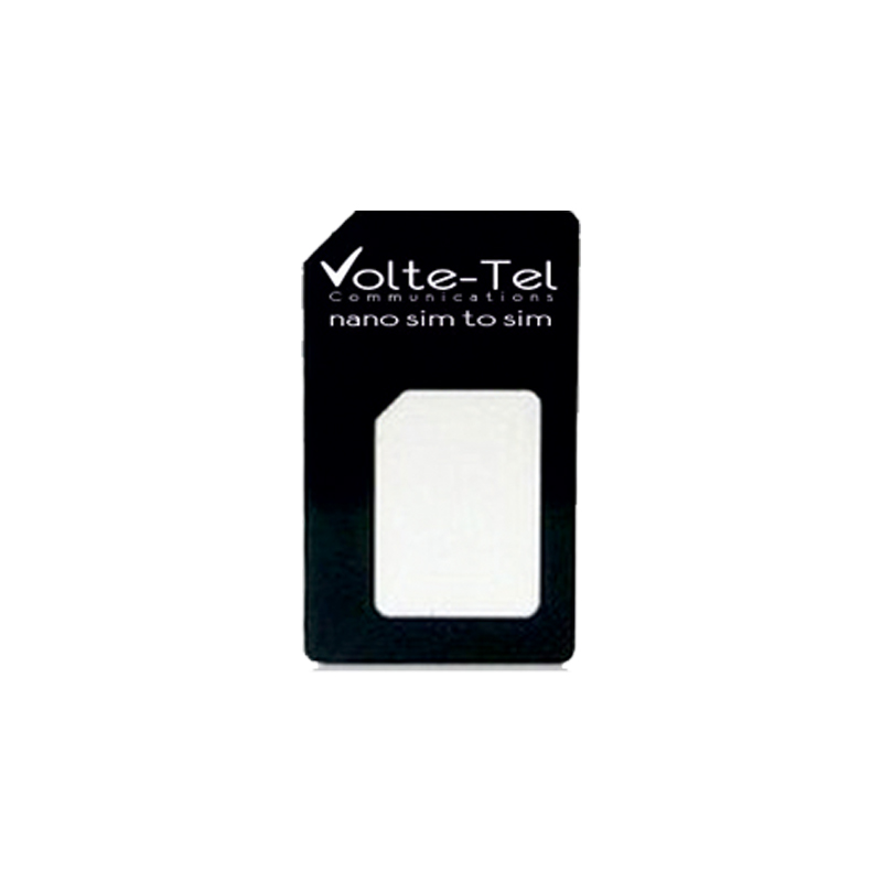 NANO SIM CARD TO SIM CARD ADAPTOR BLACK VOLTE-TEL