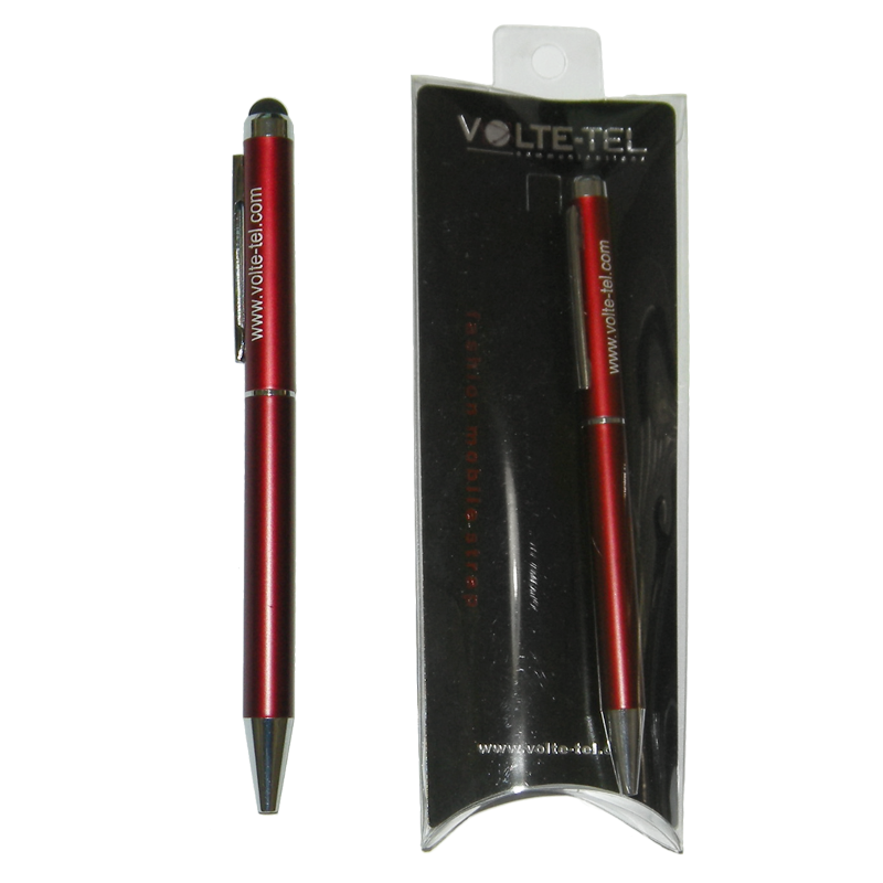 STYLUS TOUCH PEN 2in1 + ΣΤΥΛΟ UNIVERSAL VOLTE-TEL RED
