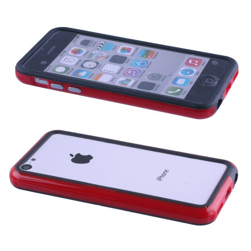 VOLTE-TEL ΘΗΚΗ IPHONE 5C BUMPER METAL BUTTON RED-BLACK