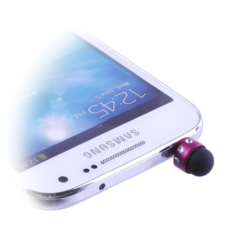 EARPHONE ANTI-DUST JACK PLUG 3.5mm + STYLUS TOUCH PEN PINK