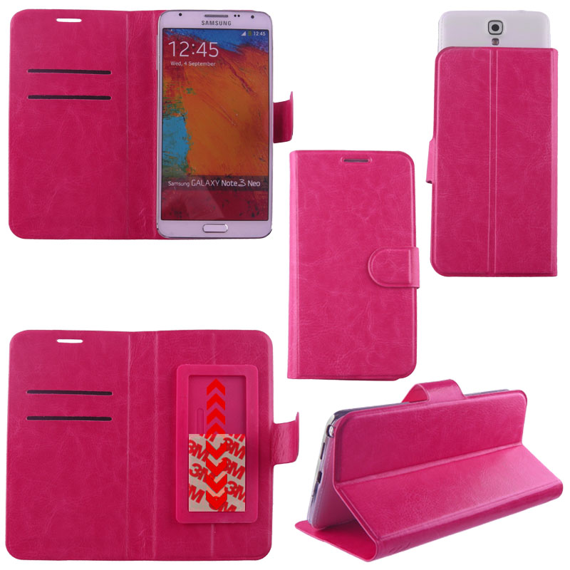 VOLTE-TEL ΘΗΚΗ UNIVERSAL 5.1"-5.7" LEATHER BOOK STAND 3M SLIDE PINK