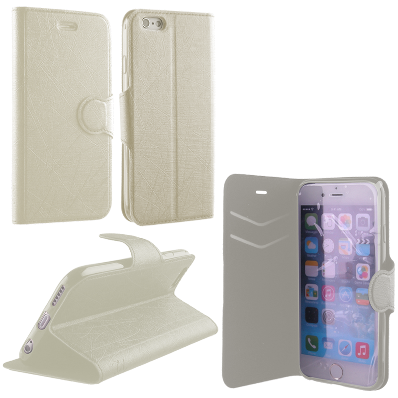 VOLTE-TEL ΘΗΚΗ IPHONE 6S/6 4.7" LINE LEATHER-TPU BOOK STAND WHITE