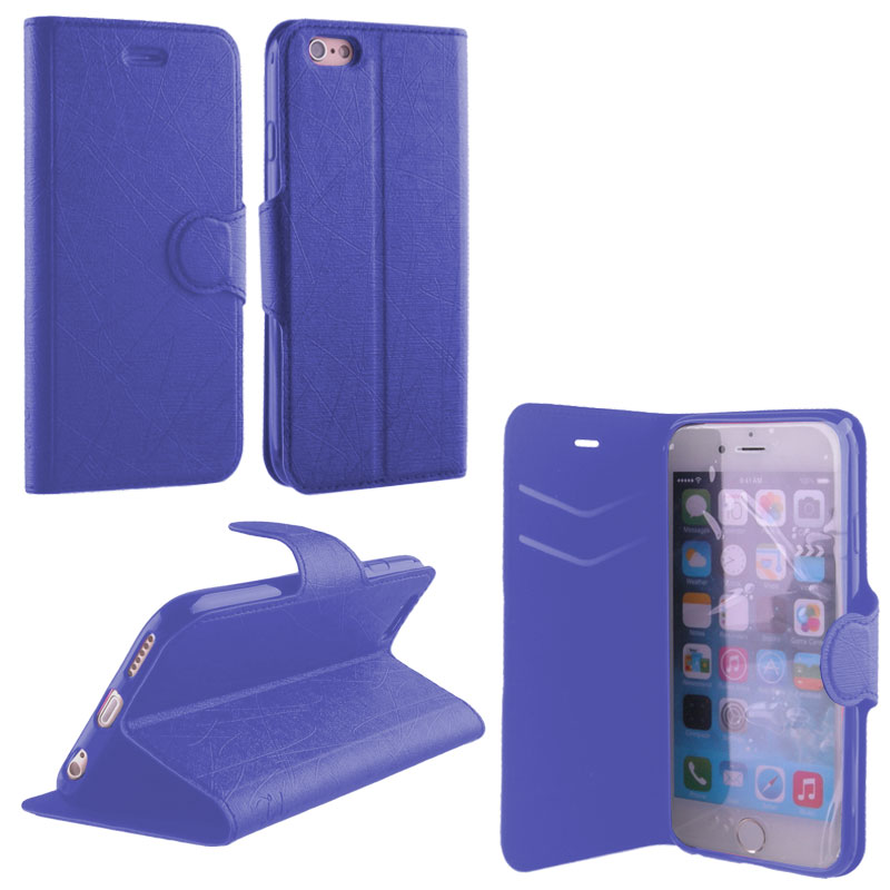 VOLTE-TEL ΘΗΚΗ IPHONE 6S PLUS/6 5.5" LINE LEATHER-TPU BOOK STAND BLUE