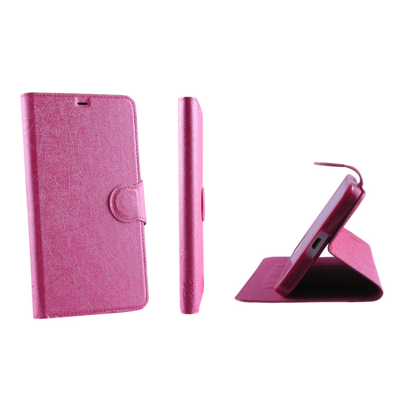 VOLTE-TEL ΘΗΚΗ NOKIA LUMIA 530 LINE LEATHER-TPU BOOK STAND PINK