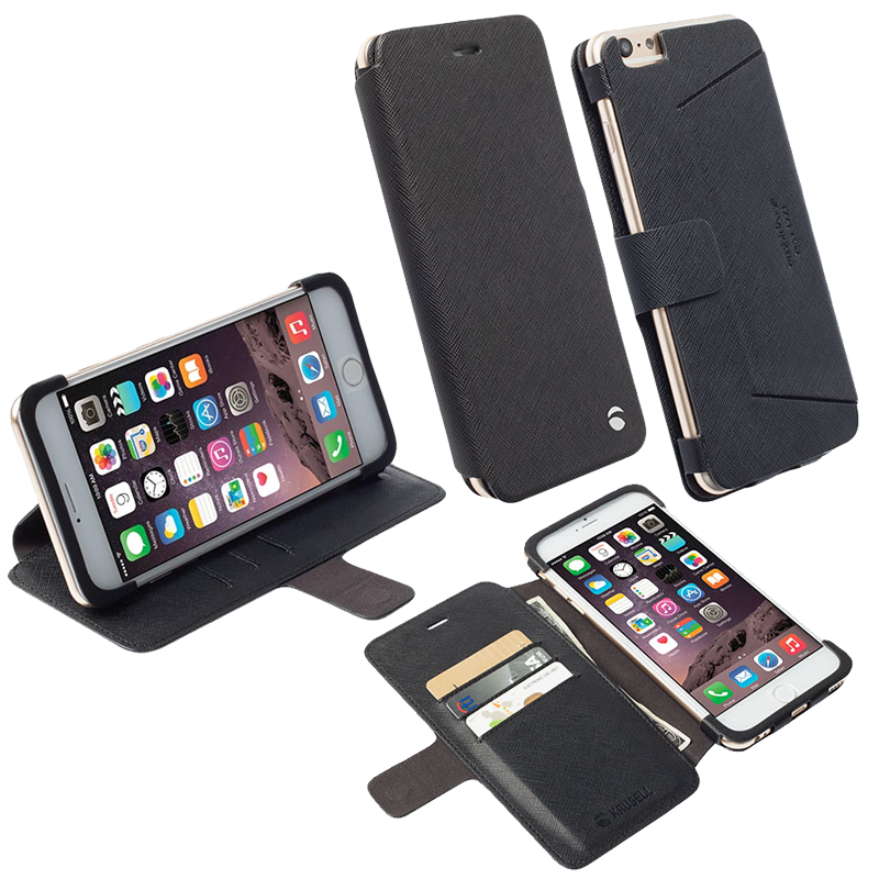 KRUSELL ΘΗΚΗ IPHONE 6 PLUS 5.5" LEATHER MALMO FLIPCOVER STAND BLACK