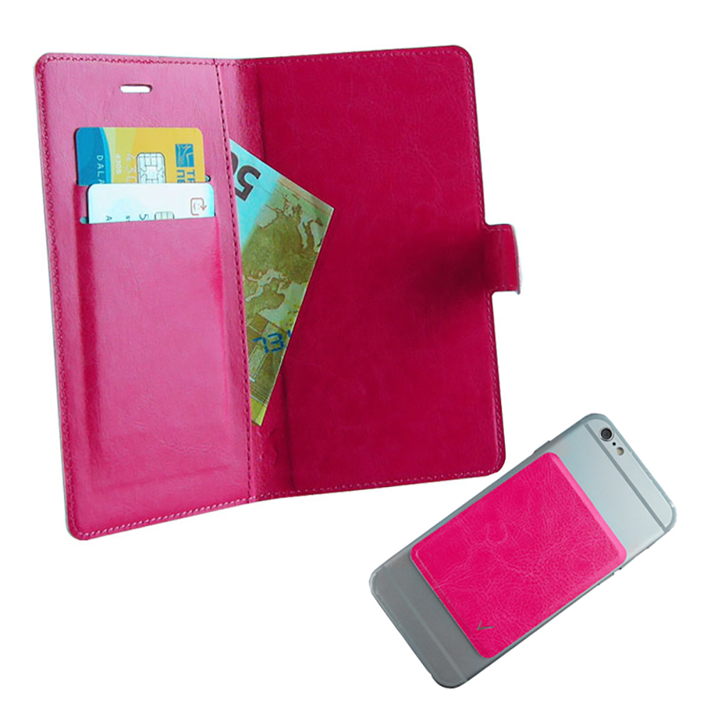 VOLTE-TEL ΘΗΚΗ UNIVERSAL 4.5"-5.1" LEATHER LINE BOOK 3M MAGNET PINK