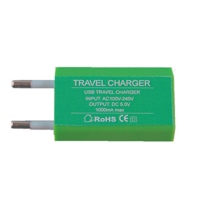 USB TRAVEL CHARGER mini 1000mA GREEN