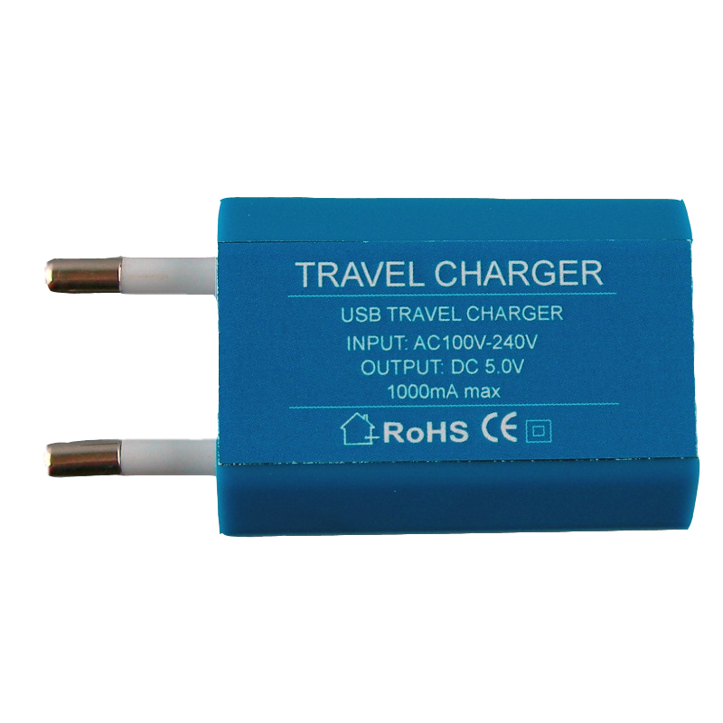 USB TRAVEL CHARGER mini 1000mA BLUE
