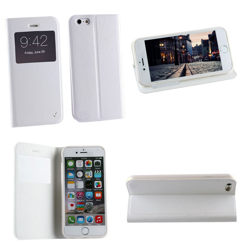 VOLTE-TEL ΘΗΚΗ IPHONE 6S/6 4.7" LEATHER-TPU VIEW BOOK STAND WHITE
