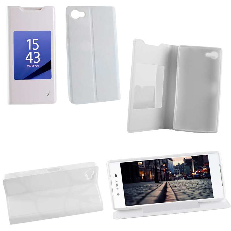 VOLTE-TEL ΘΗΚΗ SONY XPERIA Z5 E6653 LEATHER-TPU VIEW BOOK STAND WHITE