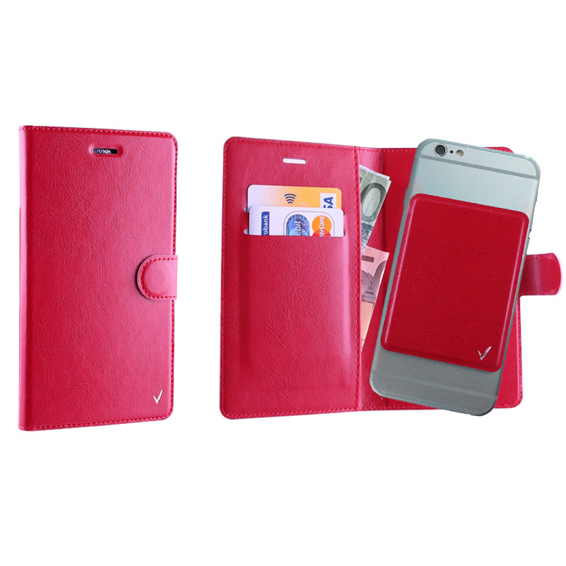 VOLTE-TEL ΘΗΚΗ UNIVERSAL 4.0"-4.6" LEATHER BOOK 3M MAGNET RED