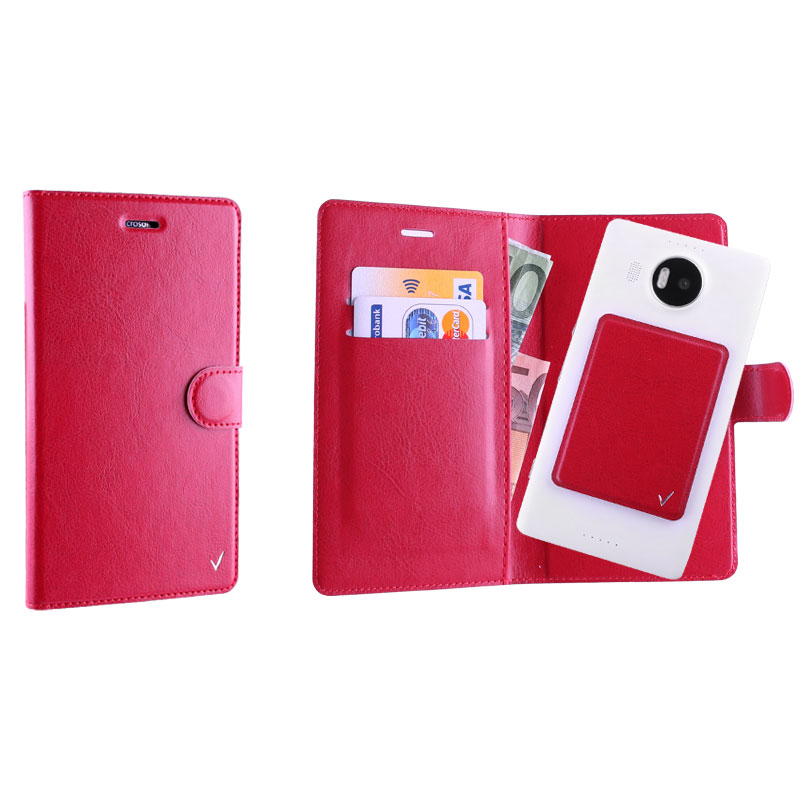VOLTE-TEL ΘΗΚΗ UNIVERSAL 5.1"-5.7" LEATHER BOOK 3M MAGNET RED