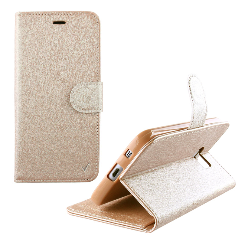 VOLTE-TEL ΘΗΚΗ SAMSUNG A5 2016 A510 LEATHER GOLD-TPU BOOK STAND