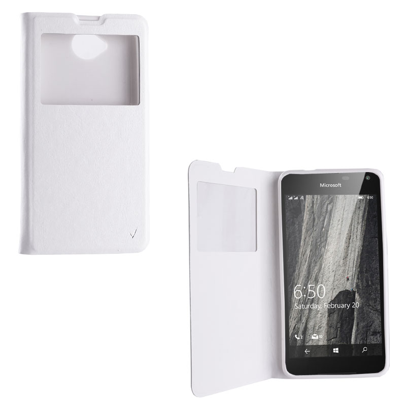 VOLTE-TEL ΘΗΚΗ MICROSOFT LUMIA 650 5.0" LEATHER-TPU VIEW BOOK STAND WHITE