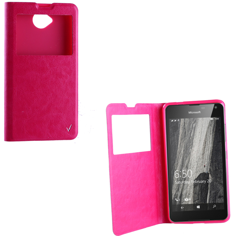 VOLTE-TEL ΘΗΚΗ MICROSOFT LUMIA 650 5.0" LEATHER-TPU VIEW BOOK STAND PINK