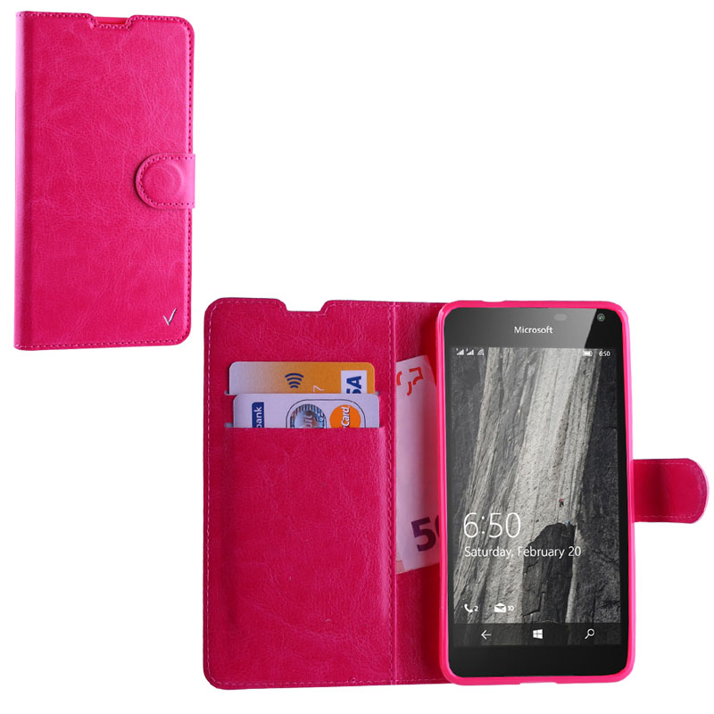 VOLTE-TEL ΘΗΚΗ MICROSOFT LUMIA 650 5.0" LEATHER-TPU BOOK STAND PINK