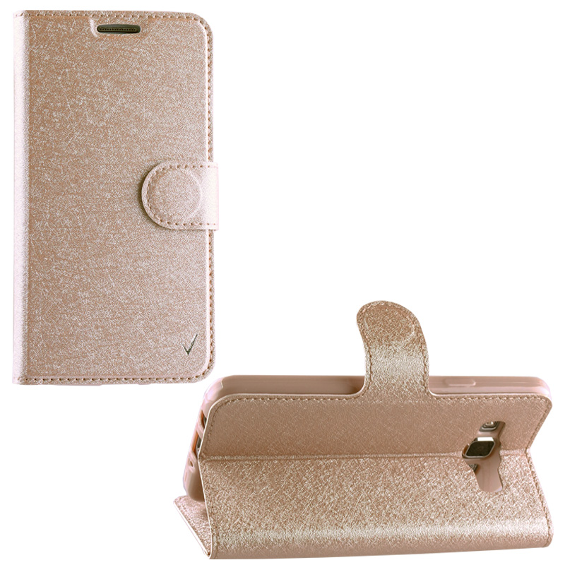 VOLTE-TEL ΘΗΚΗ SAMSUNG A3 2016 A310 LEATHER GOLD-TPU BOOK STAND