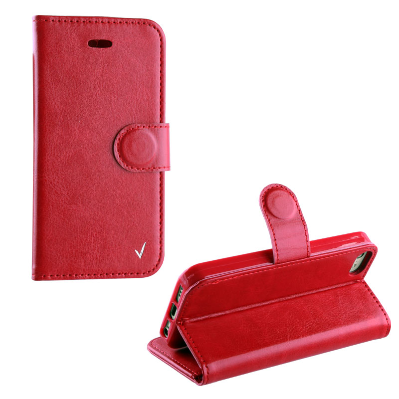 VOLTE-TEL ΘΗΚΗ IPHONE SE/5/5S 4.0" LEATHER-TPU BOOK STAND RED